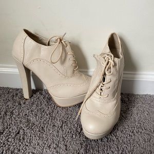 Platform cream heels/boots